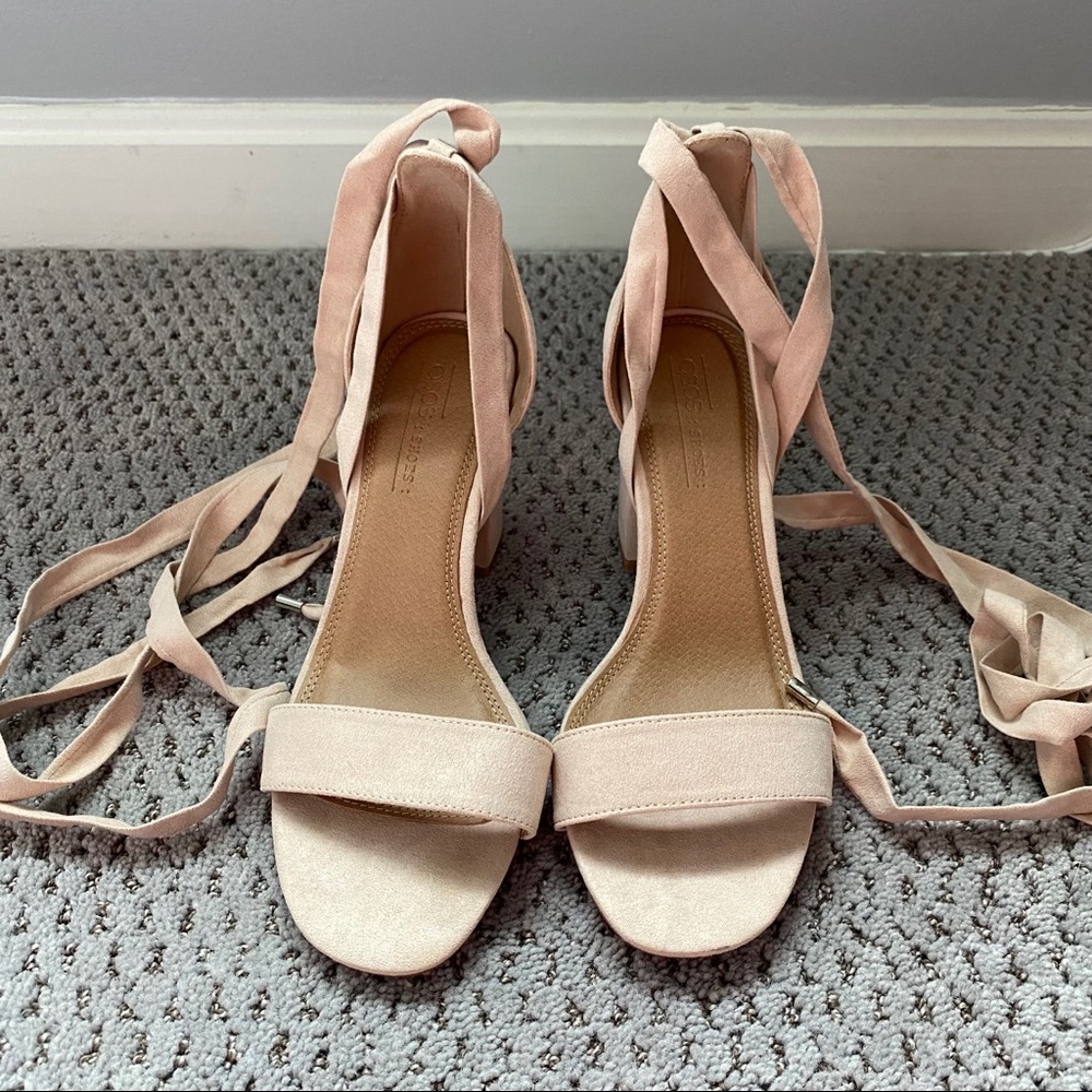 ASOS Blush Tie Heels